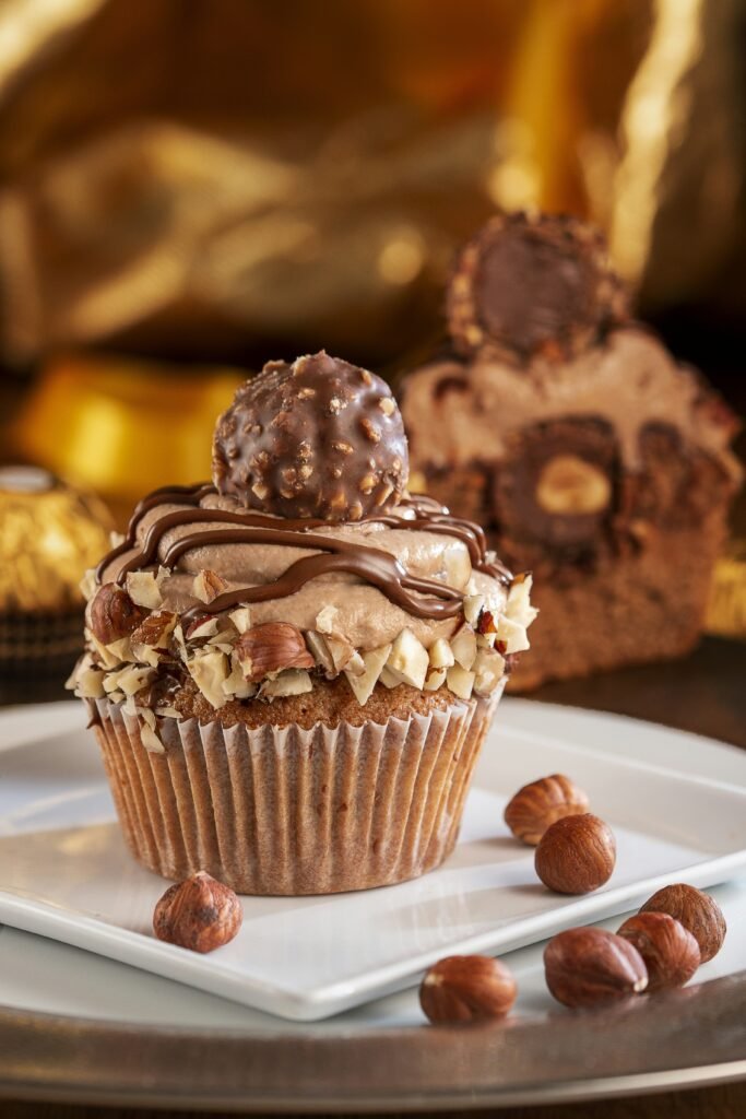 Vegan Salted Caramel Cupcake with hazelnut topping - Vegan Cakes Atelier Thanisandra Bangalore